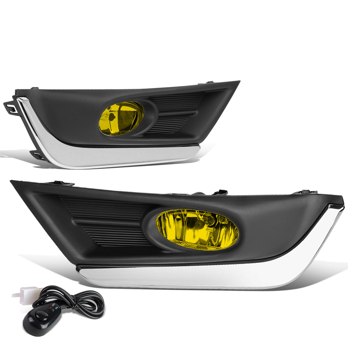 FAROS DE NIEBLA 17-18 HONDA CR-V - REQUIRES FOG LIGHT BRACKETS FOR INSTALLATION - WITH CHROME TRIM BEZEL - AMBER