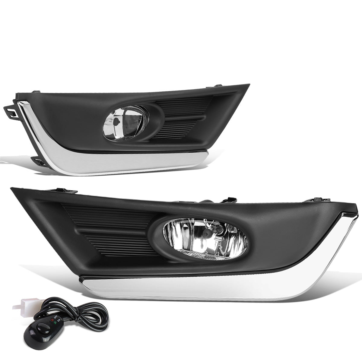 FAROS DE NIEBLA 17-18 HONDA CR-V - REQUIRES FOG LIGHT BRACKETS FOR INSTALLATION - WITH CHROME TRIM BEZEL - CHROME / CLEAR