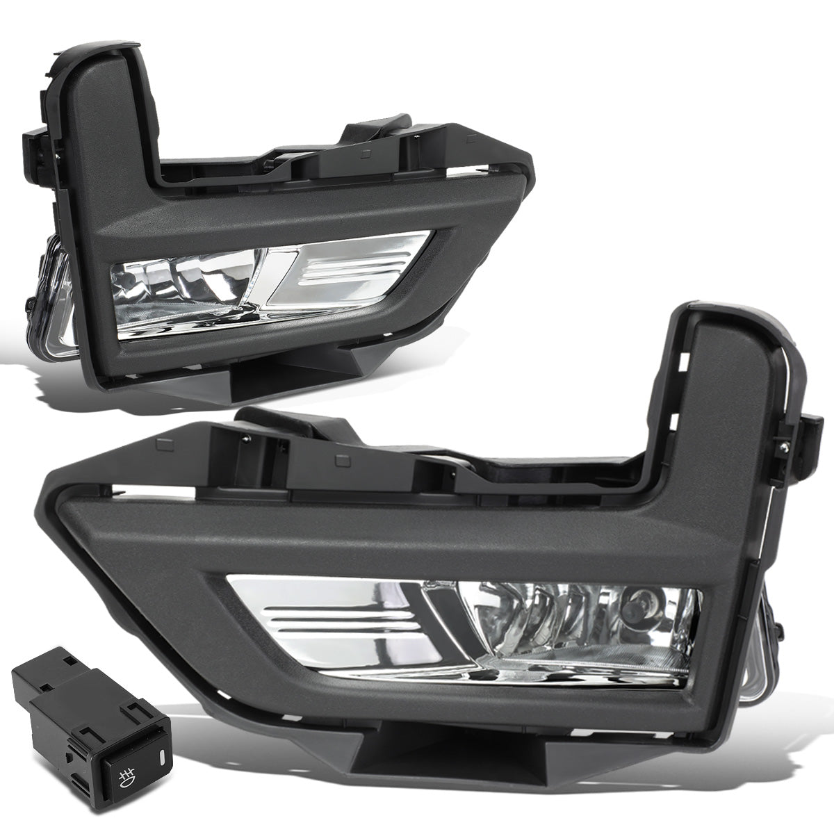 FAROS DE NIEBLA 17-18 NISSAN ROGUE - DOES NOT FIT SPORT MODELS - WITH BLACK BEZEL - CHROME / CLEAR