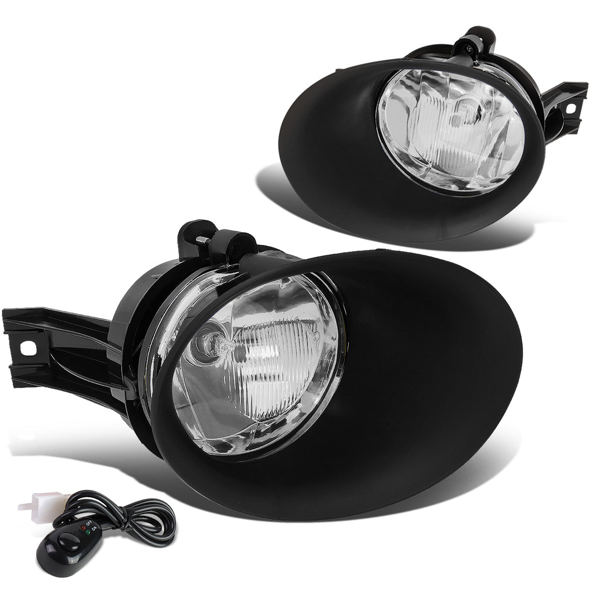 FAROS DE NIEBLA 02-08 DODGE RAM 1500 / 03-09 DODGE RAM 2500, 3500 - FITS STEEL BUMPER MODELS ONLY - WITH SWITCH, BEZEL - CHROME / CLEAR