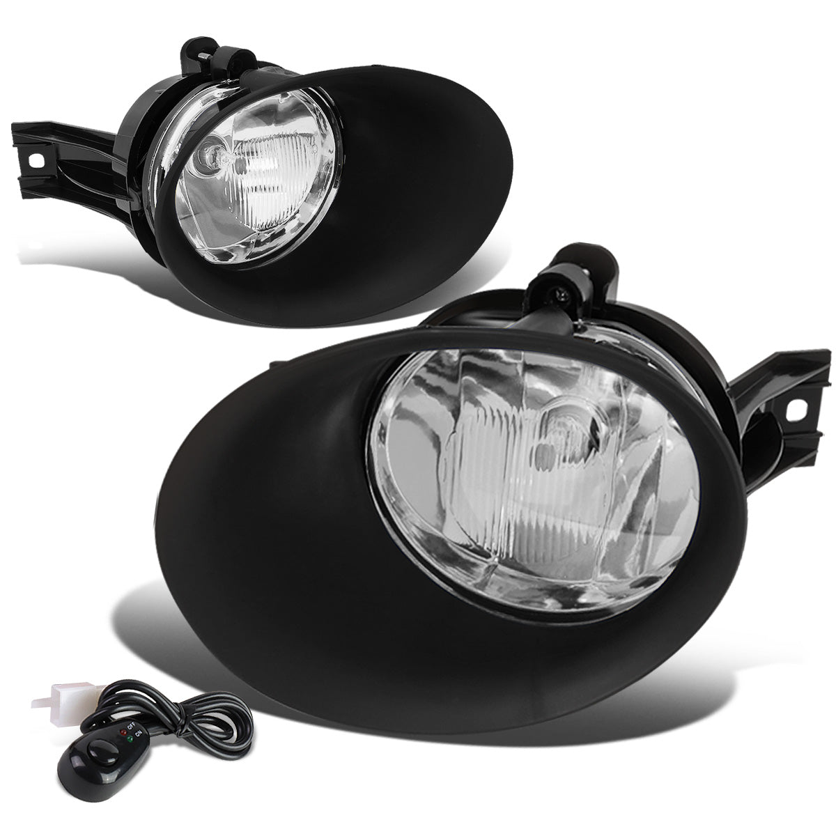 FAROS DE NIEBLA 02-08 DODGE RAM 1500 / 03-09 DODGE RAM 2500, 3500 - FITS STEEL BUMPER MODELS ONLY - WITH SWITCH, BEZEL - CHROME / CLEAR