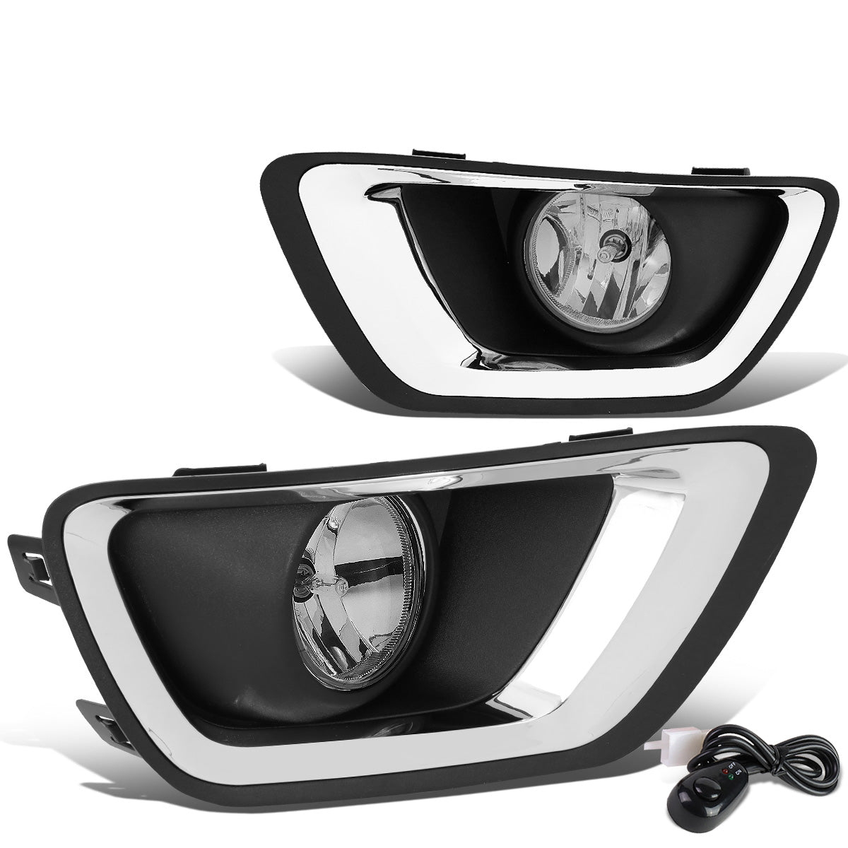 FAROS DE NIEBLA 15-19 CHEVY COLORADO - WITH SWITCH, CHROME BEZEL - CHROME / CLEAR
