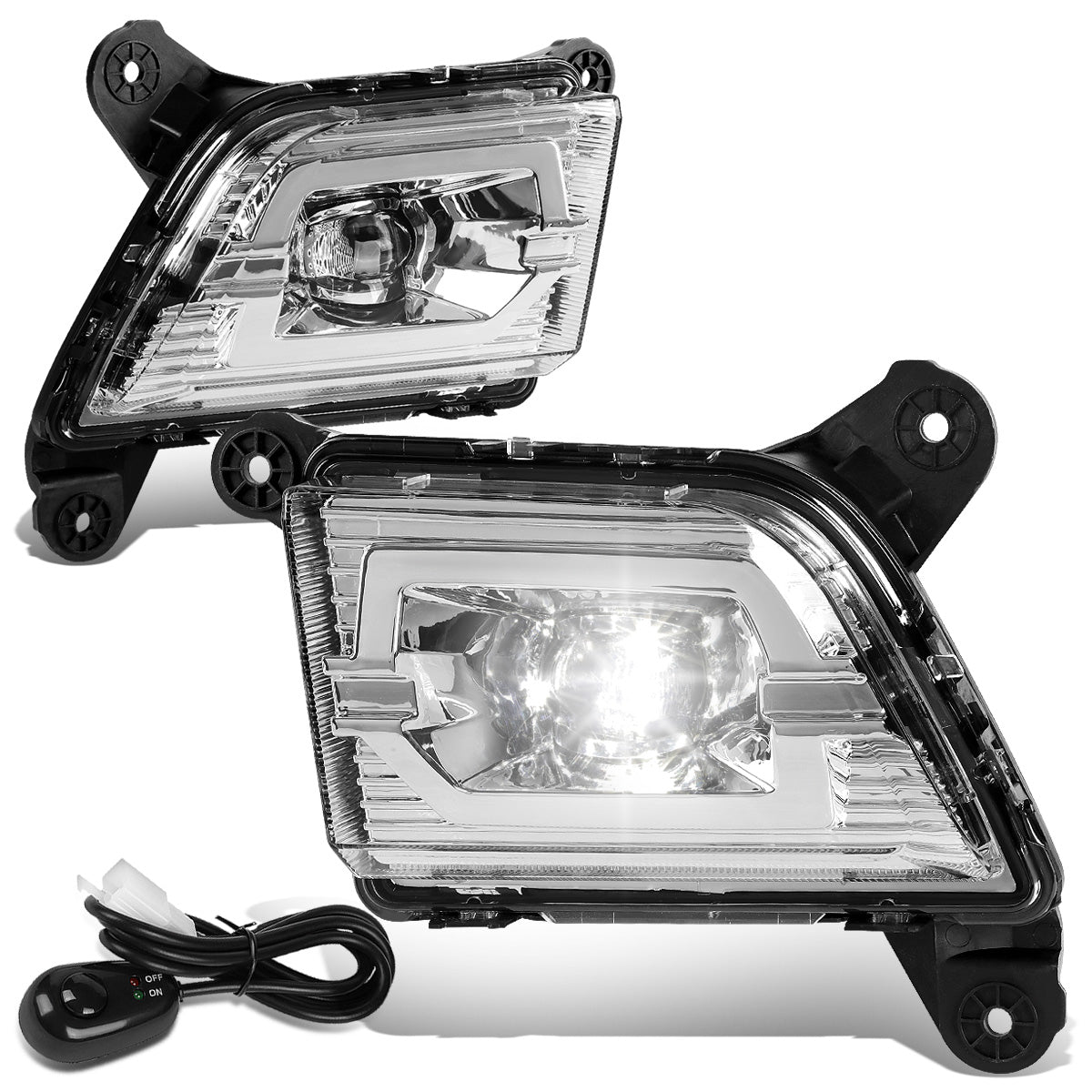 FAROS DE NIEBLA 19-20 CHEVY SILVERADO 1500, NEW BODY - DOES NOT FIT 2019 LEGACY AND LIGHT DUTY MODELS - LED - WITH SWITCH - CHROME / CLEAR