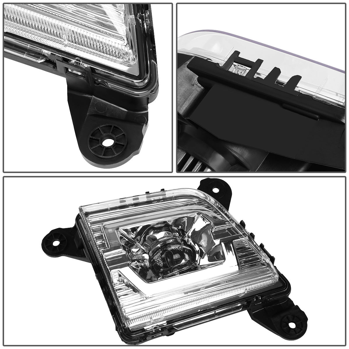 FAROS DE NIEBLA 19-20 CHEVY SILVERADO 1500, NEW BODY - DOES NOT FIT 2019 LEGACY AND LIGHT DUTY MODELS - LED - WITH SWITCH - CHROME / CLEAR