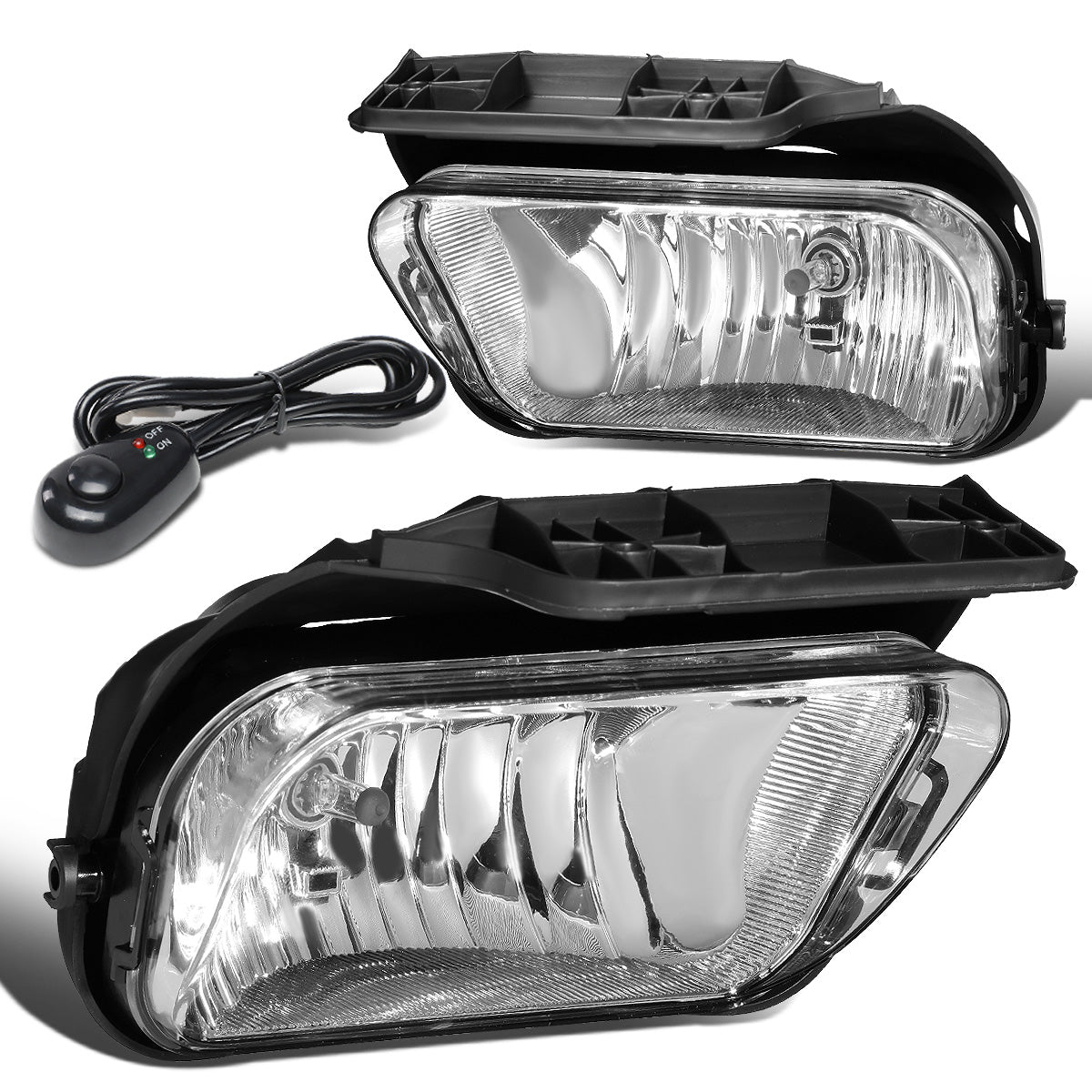 FAROS DE NIEBLA 03-06 CHEVY SILVERADO 1500, 2500HD, 3500 / 2007 SILVERADO 1500, 2500HD, 3500 CLASSIC MODELS / 02-06 AVALANCHE - WITH SWITCH - CHROME / CLEAR