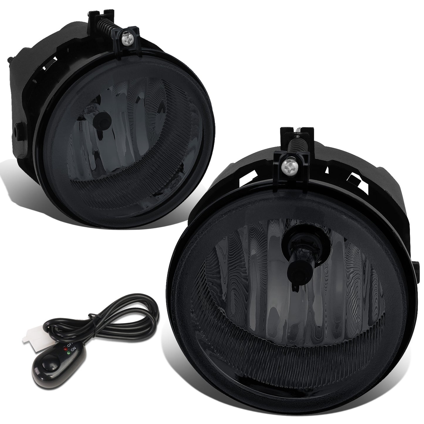 FAROS DE NIEBLA 05-08 CHRYSLER PACIFICA / 05-09 SEBRING, TOWN AND COUNTRY / 08-10 DODGE AVENGER, CHALLENGER, GRAND CARAVAN / 07-10 CALIBER, NITRO / 05-07 CARAVAN . 06-09 CHARGER / 07-09 JEEP COMPASS, PATRIOT - WITH SWITCH - SMOKE