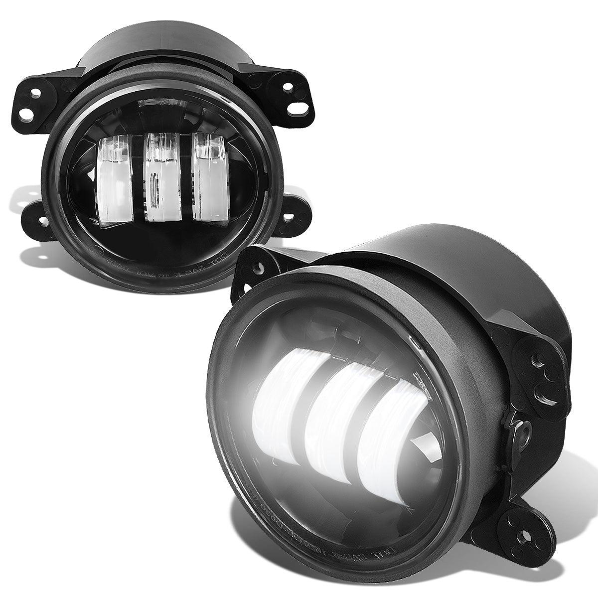 FAROS DE NIEBLA 11-14 DODGE CHARGER / 10-19 JOURNEY / 14-18 JEEP CHEROKEE / 11-13 GRAND CHEROKEE / 07-17 WRANGLER / 2018 WRANGLER JK - LED PROJECTOR - CHROME / CLEAR