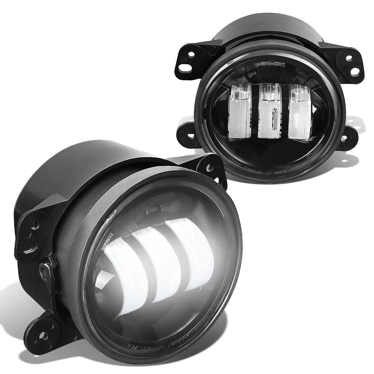 FAROS DE NIEBLA 11-14 DODGE CHARGER / 10-19 JOURNEY / 14-18 JEEP CHEROKEE / 11-13 GRAND CHEROKEE / 07-17 WRANGLER / 2018 WRANGLER JK - LED PROJECTOR - CHROME / CLEAR