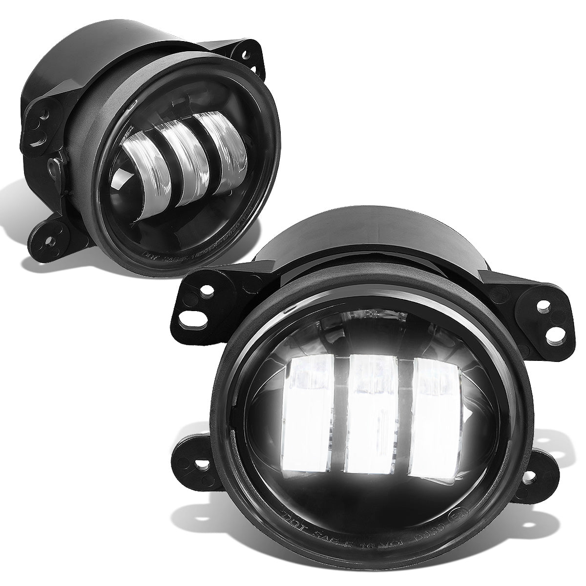 FAROS DE NIEBLA 11-14 DODGE CHARGER / 10-19 JOURNEY / 14-18 JEEP CHEROKEE / 11-13 GRAND CHEROKEE / 07-17 WRANGLER / 2018 WRANGLER JK - LED PROJECTOR - CHROME / CLEAR