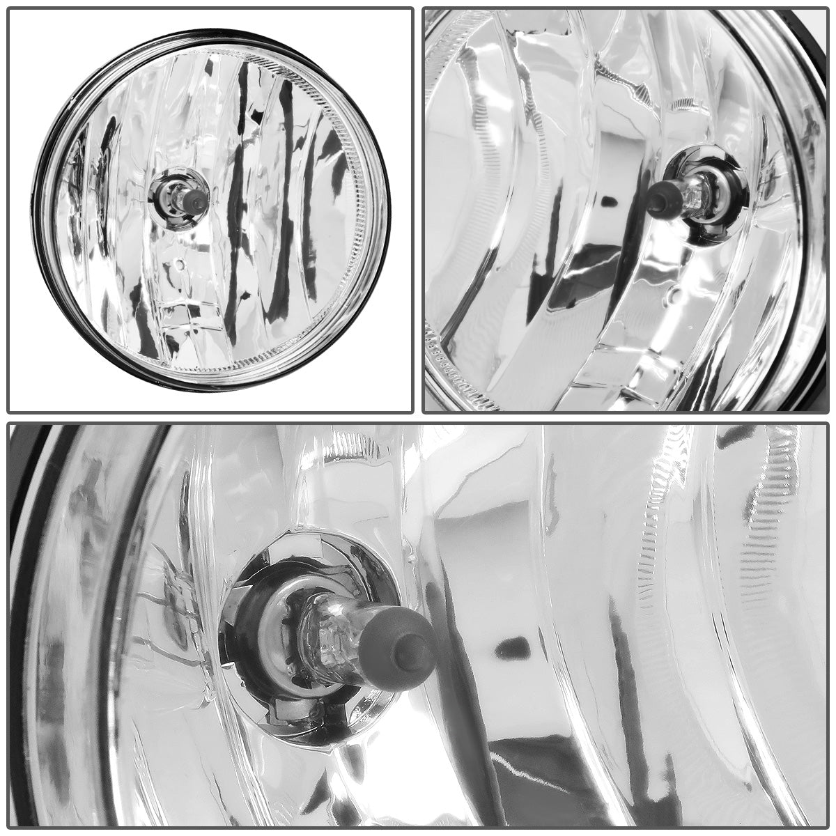 FAROS DE NIEBLA 07-13 GMC SIERRA 1500 / 07-14 SIERRA 2500HD, 3500HD - DOES NOT FIT CLASSIC MODELS - NO SWITCH - CHROME / CLEAR