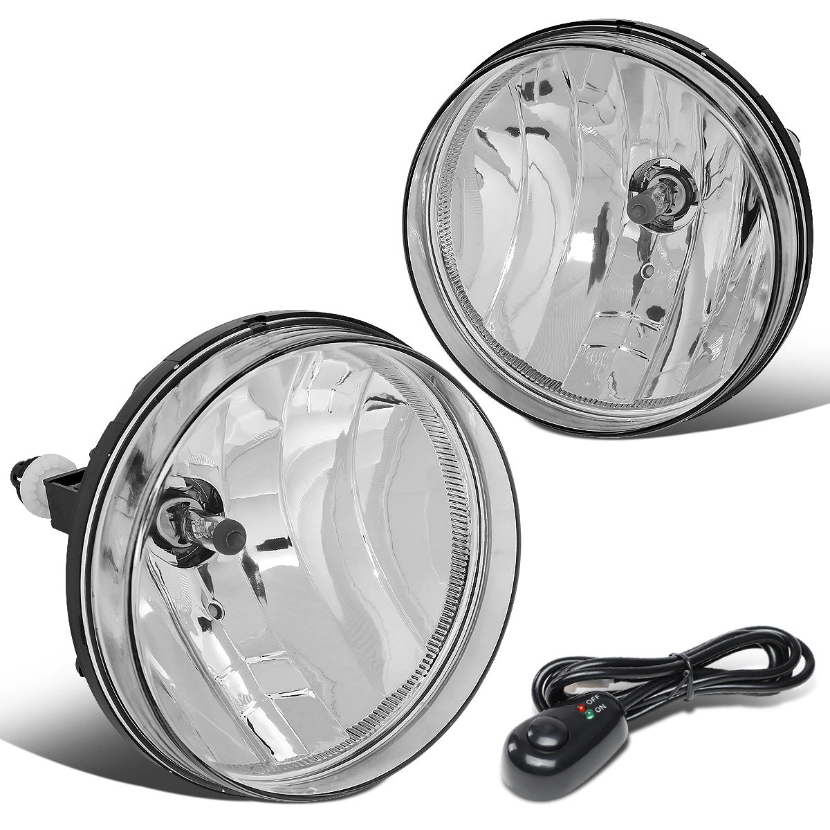 FAROS DE NIEBLA 07-13 GMC SIERRA 1500 / 07-14 SIERRA 2500, 3500 / 2010 SIERRA DENALI - WITH SWITCH - CHROME / CLEAR
