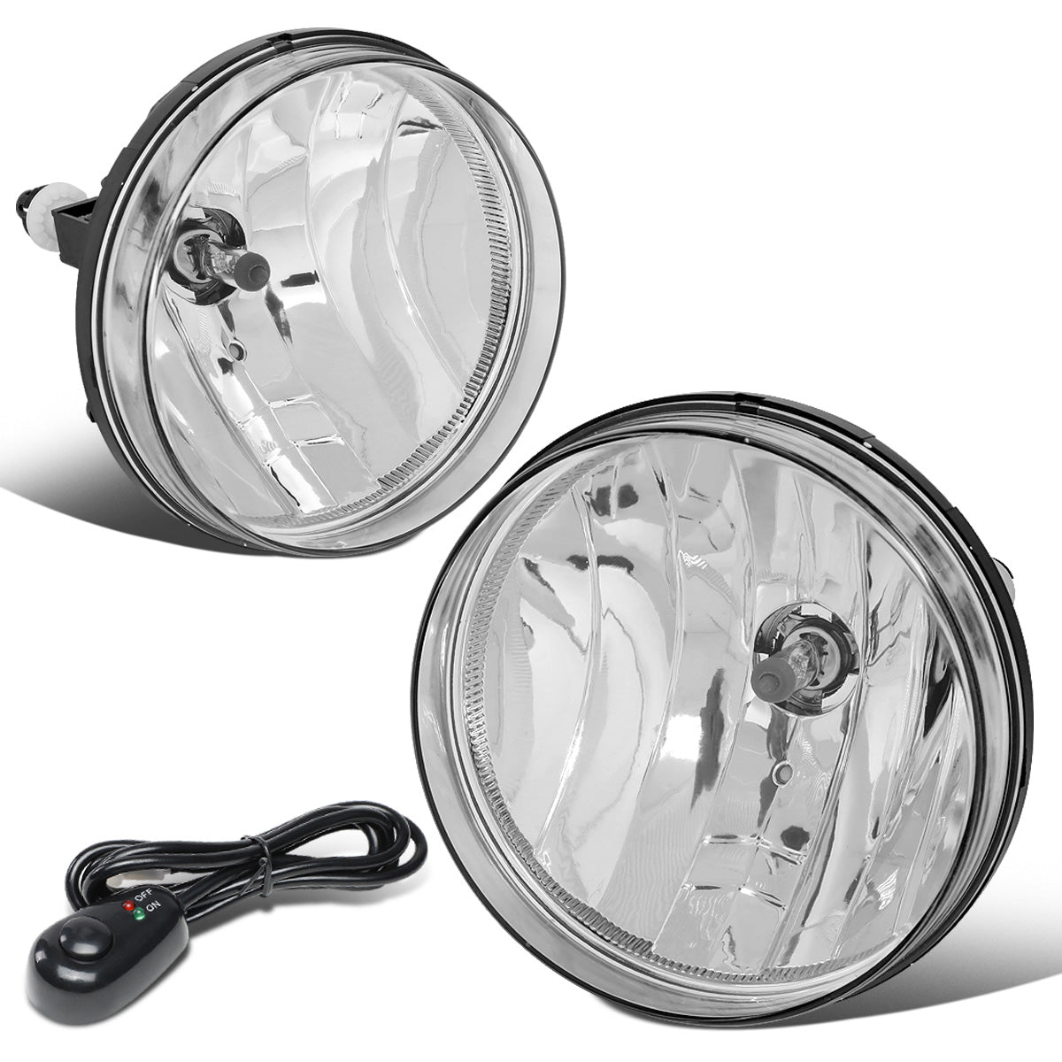 FAROS DE NIEBLA 07-13 GMC SIERRA 1500 / 07-14 SIERRA 2500, 3500 / 2010 SIERRA DENALI - WITH SWITCH - CHROME / CLEAR