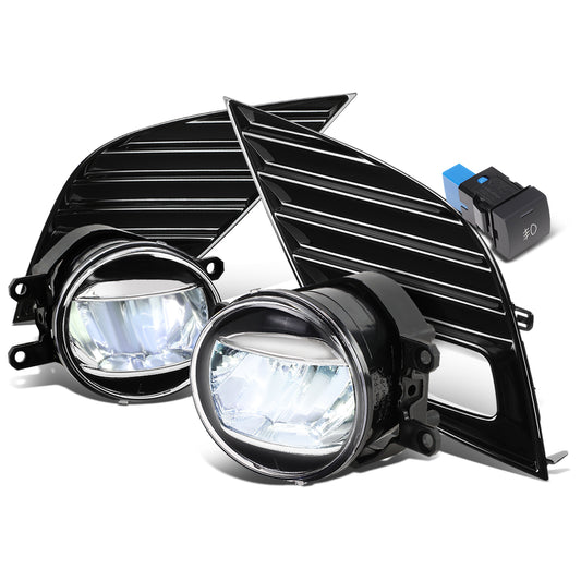 FAROS DE NIEBLA 18-20 TOYOTA CAMRY SE, XSE - WITH SWITCH, BLACK BEZEL - LED - CHROME / CLEAR