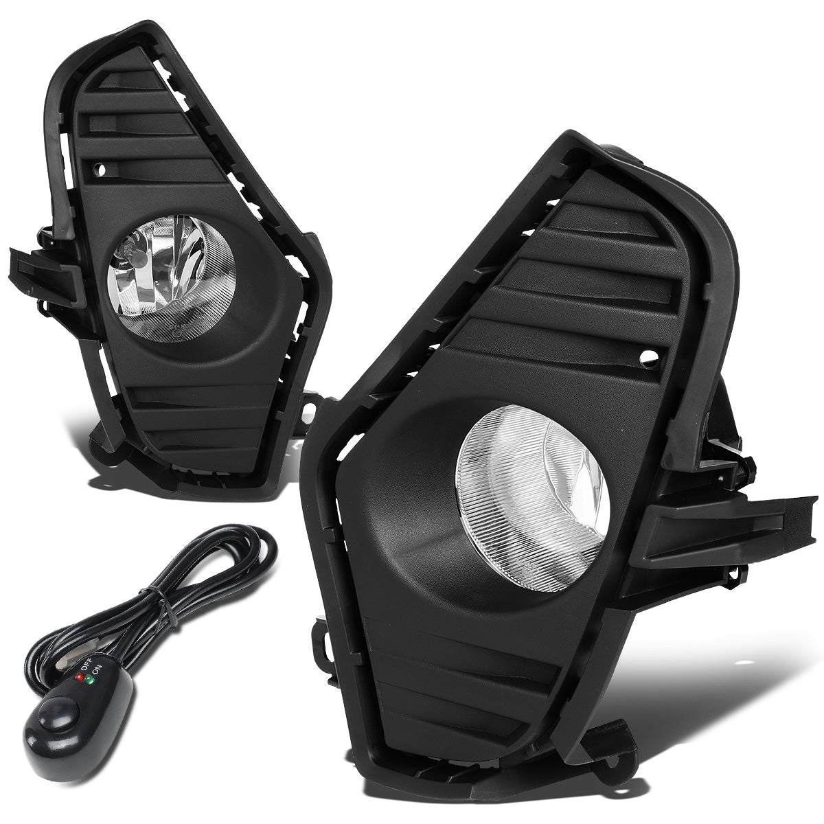 FAROS DE NIEBLA 19-20 TOYOTA RAV4, LE, XLE, LIMITED, SXE, SE MODELS - DOES NOT FIT ADVENTURE, TRD, TRAIL MODELS - WITH SWITCH, BLACK BEZEL - CHROME / CLEAR