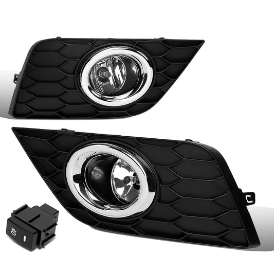FAROS DE NIEBLA 16-19 NISSAN SENTRA - DOES NOT FIT NISMO MODEL - WITH SWITCH, BLACK BEZEL - CHROME / CLEAR