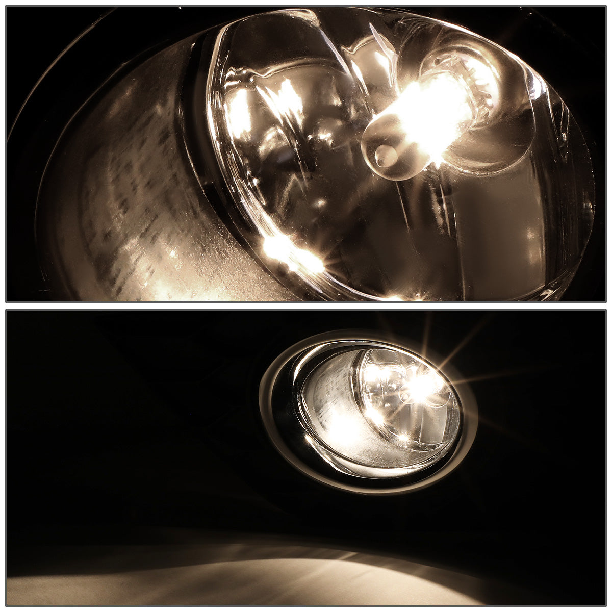 FAROS DE NIEBLA 16-19 NISSAN SENTRA - DOES NOT FIT NISMO MODEL - WITH SWITCH, BLACK BEZEL - CHROME / CLEAR