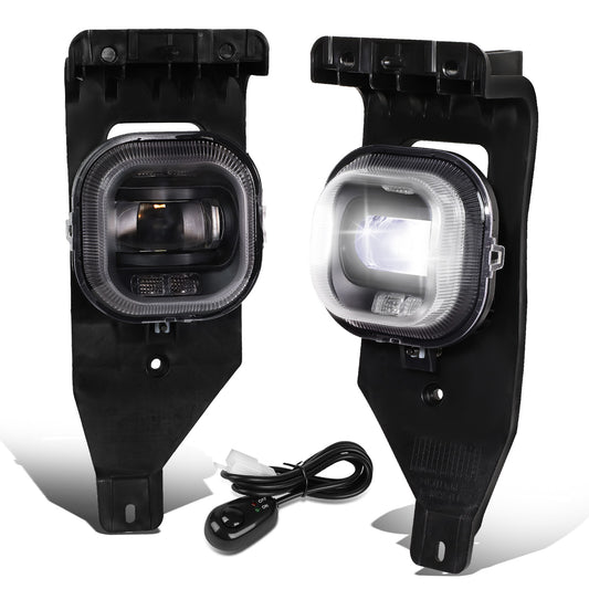 FAROS DE NIEBLA 05-07 FORD F-250, F-350, F-450, F-550 SUPER DUTY / 2005 EXCURSION - PROJECTOR LED - WITH SWITCH, BLACK BEZEL - CHROME / CLEAR