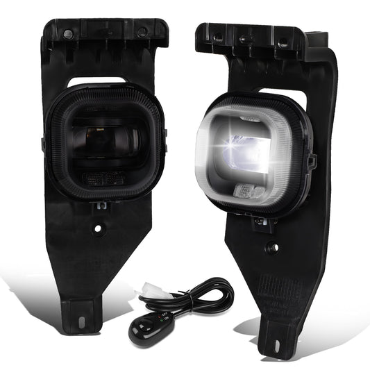 FAROS DE NIEBLA 05-07 FORD F-250, F-350, F-450, F-550 SUPER DUTY / 2005 EXCURSION - PROJECTOR LED - WITH SWITCH, BLACK BEZEL - SMOKE