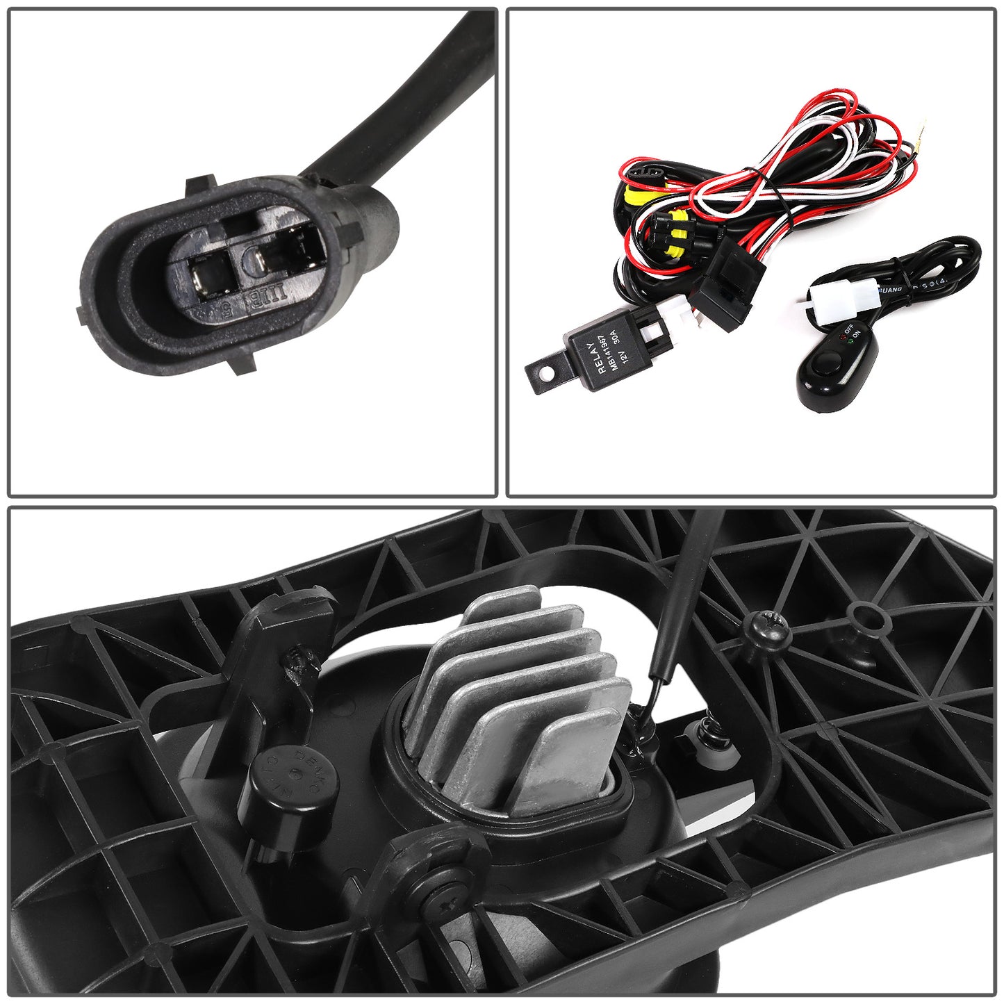 FAROS DE NIEBLA 05-07 FORD F-250, F-350, F-450, F-550 SUPER DUTY / 2005 EXCURSION - PROJECTOR LED - WITH SWITCH, BLACK BEZEL - SMOKE