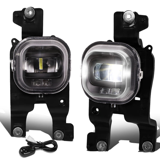 FAROS DE NIEBLA 08-10 FORD F-250, F-350, F-450, F-550 SUPER DUTY - PROJECTOR LED - WITH SWITCH, BLACK BEZEL - CHROME / CLEAR