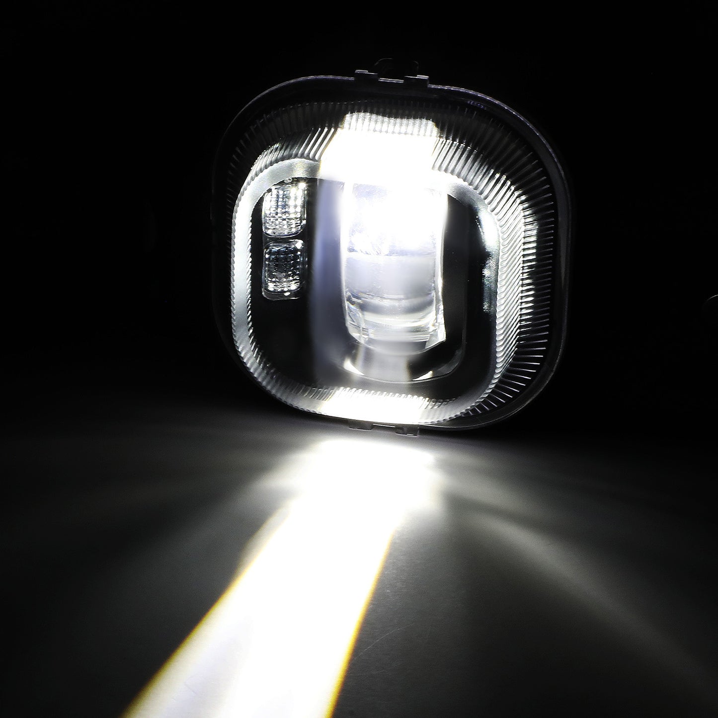FAROS DE NIEBLA 08-10 FORD F-250, F-350, F-450, F-550 SUPER DUTY - PROJECTOR LED - WITH SWITCH, BLACK BEZEL - SMOKE