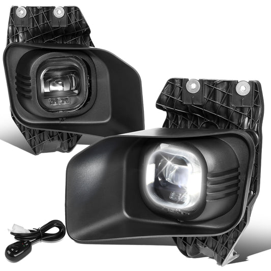 FAROS DE NIEBLA 11-16 FORD F-250, F-350, F-450, F-550 SUPER DUTY - PROJECTOR LED - WITH SWITCH, BLACK BEZEL - CHROME / CLEAR