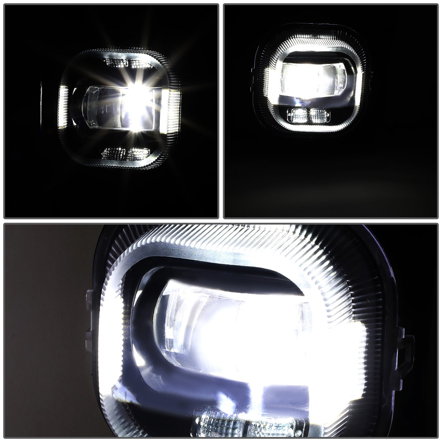 FAROS DE NIEBLA 11-16 FORD F-250, F-350, F-450, F-550 SUPER DUTY - PROJECTOR LED - WITH SWITCH, BLACK BEZEL - SMOKE
