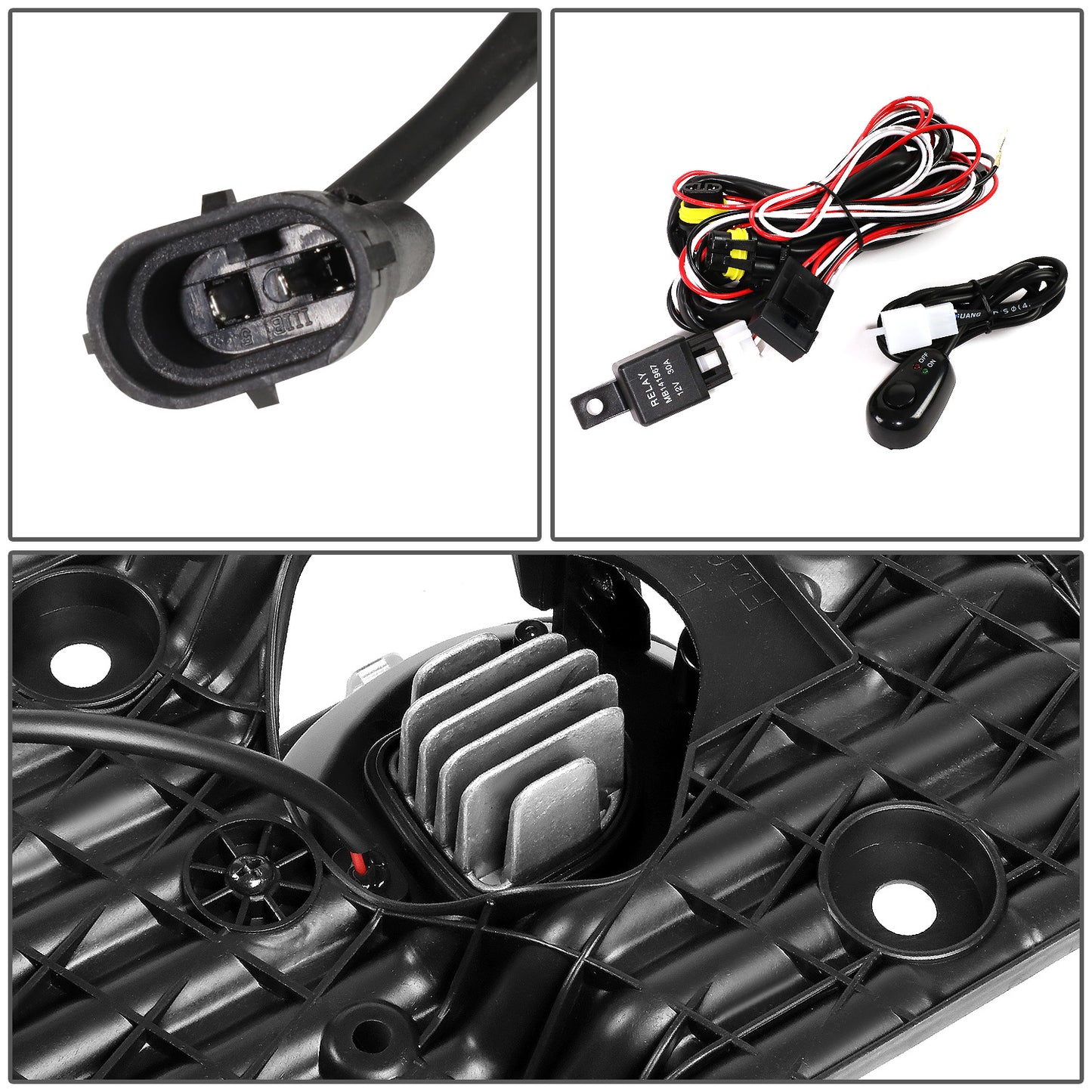FAROS DE NIEBLA 11-16 FORD F-250, F-350, F-450, F-550 SUPER DUTY - PROJECTOR LED - WITH SWITCH, BLACK BEZEL - SMOKE