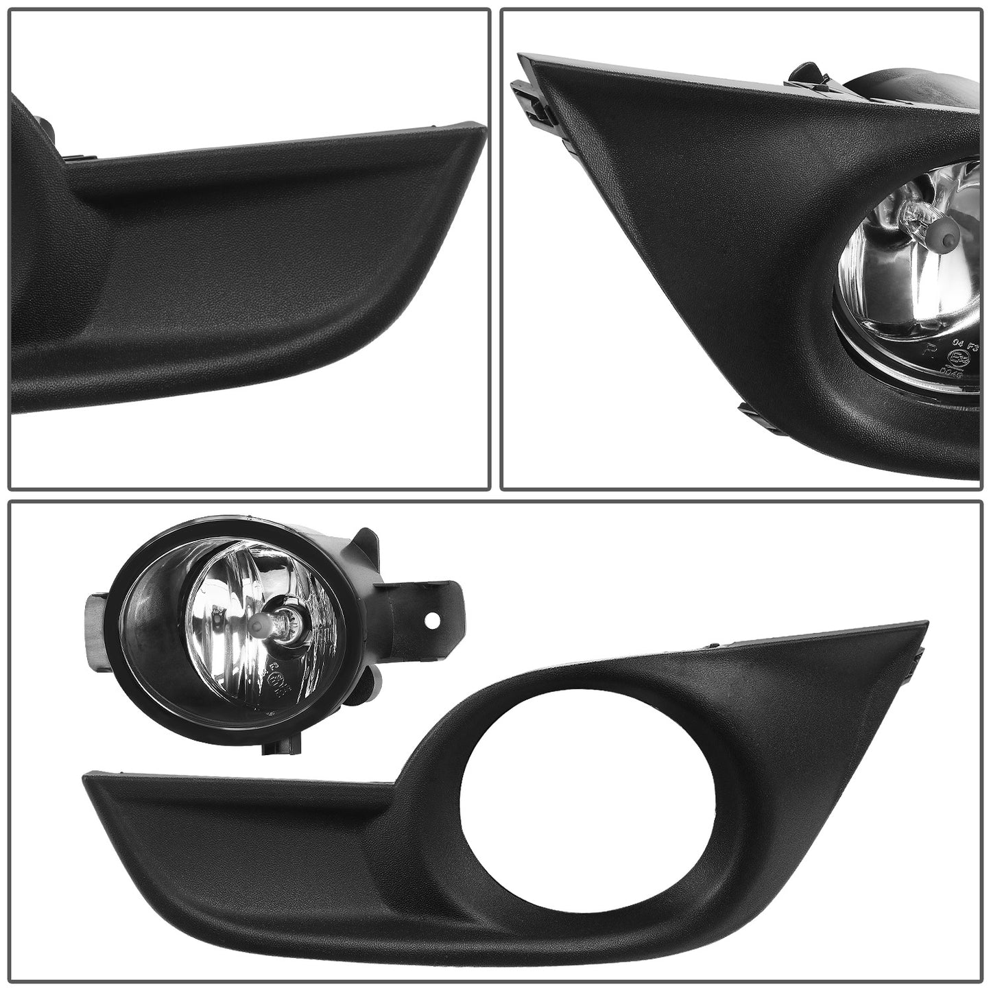 FAROS DE NIEBLA 13-15 NISSAN ALTIMA SEDAN - WITH SWITCH, BLACK BEZEL - CHROME / CLEAR