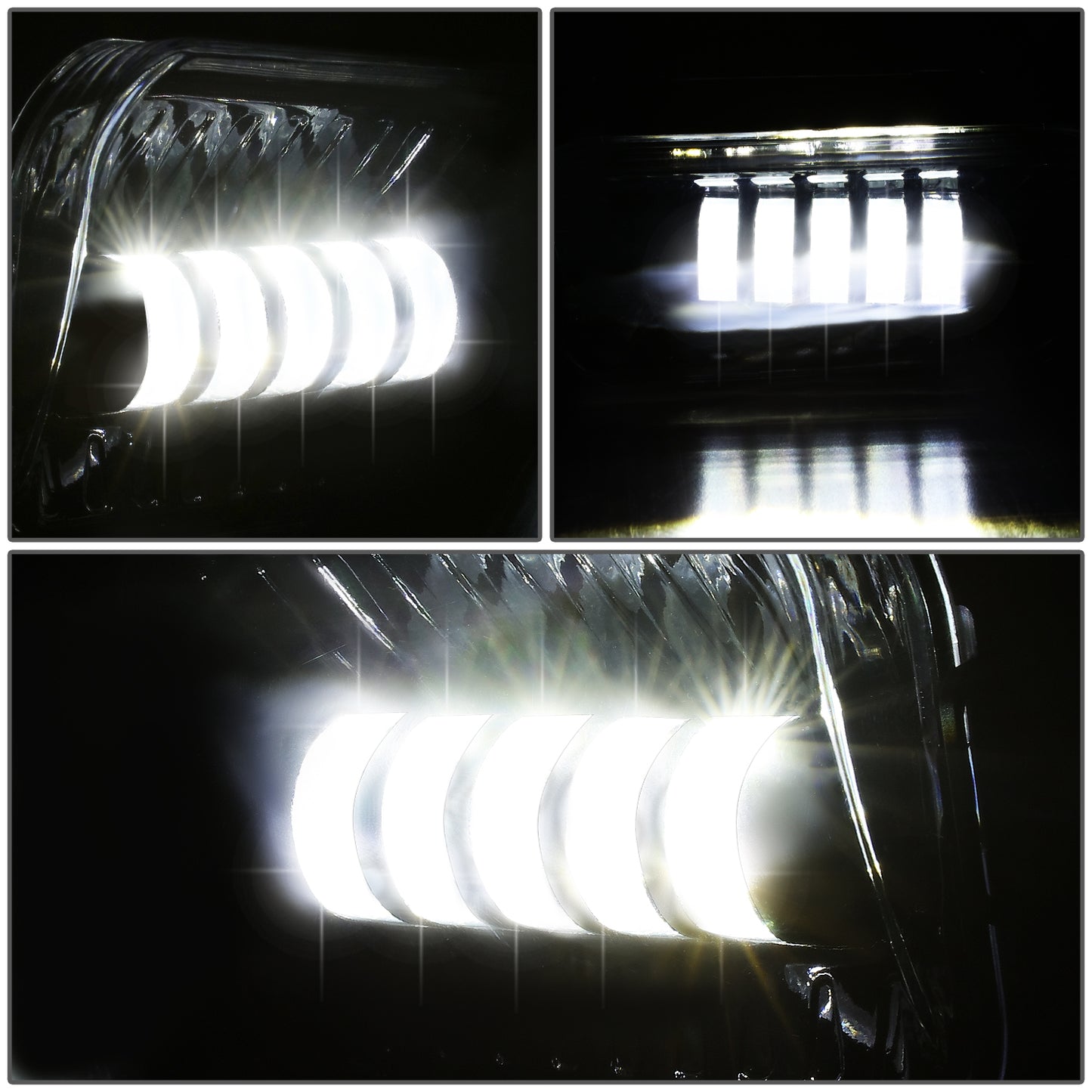 FAROS DE NIEBLA 03-06 CHEVY SILVERADO 1500, 2500HD, 3500 MODELS / 2007 SILVERADO 1500, 2500HD, 3500 CLASSIC MODELS / 02-06 AVALANCHE - LED PROJECTOR - CHROME / CLEAR
