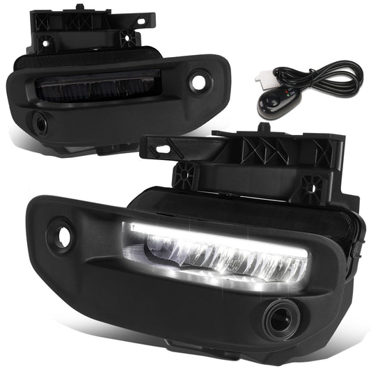 FAROS DE NIEBLA 19-22 RAM 1500 - FITS BIG HORN, HFE, LARAMIE, LIMITED, LIMITED LONGHORN, LONE STAR, REBEL, TRX, TRADESMAN - WILL FIT MODELS WITH PARKING SENSORS ONLY - LED DRL - SMOKED