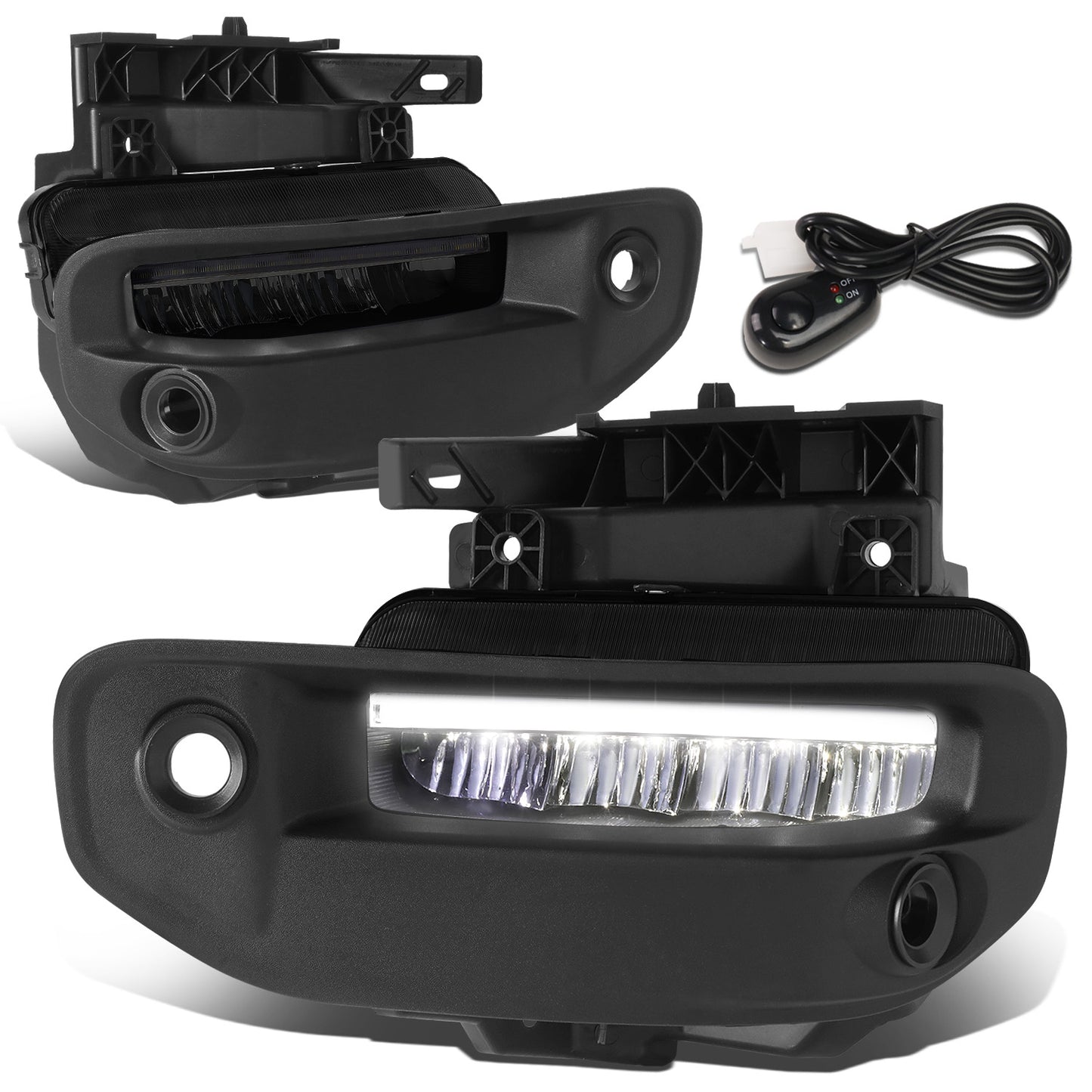 FAROS DE NIEBLA 19-22 RAM 1500 - FITS BIG HORN, HFE, LARAMIE, LIMITED, LIMITED LONGHORN, LONE STAR, REBEL, TRX, TRADESMAN - WILL FIT MODELS WITH PARKING SENSORS ONLY - LED DRL - SMOKED