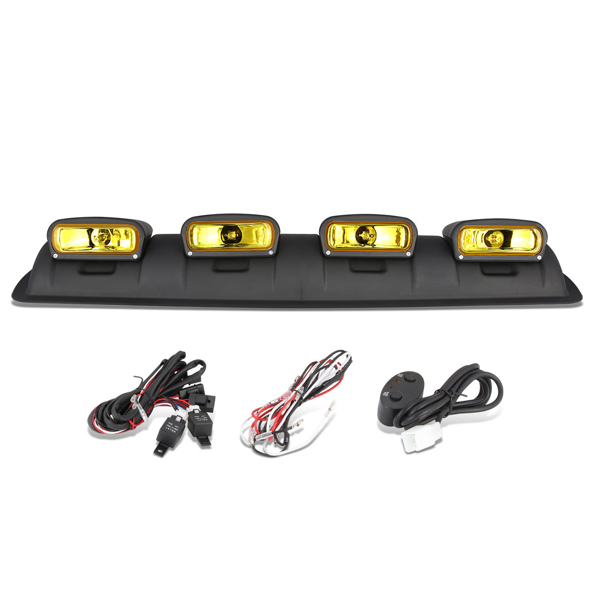 FAROS DE NIEBLA ROOF MOUNTED - 38" X 9" X 4" - UNIVERSAL - H3 BULB - WITH SWITCH, WIRING - AMBER