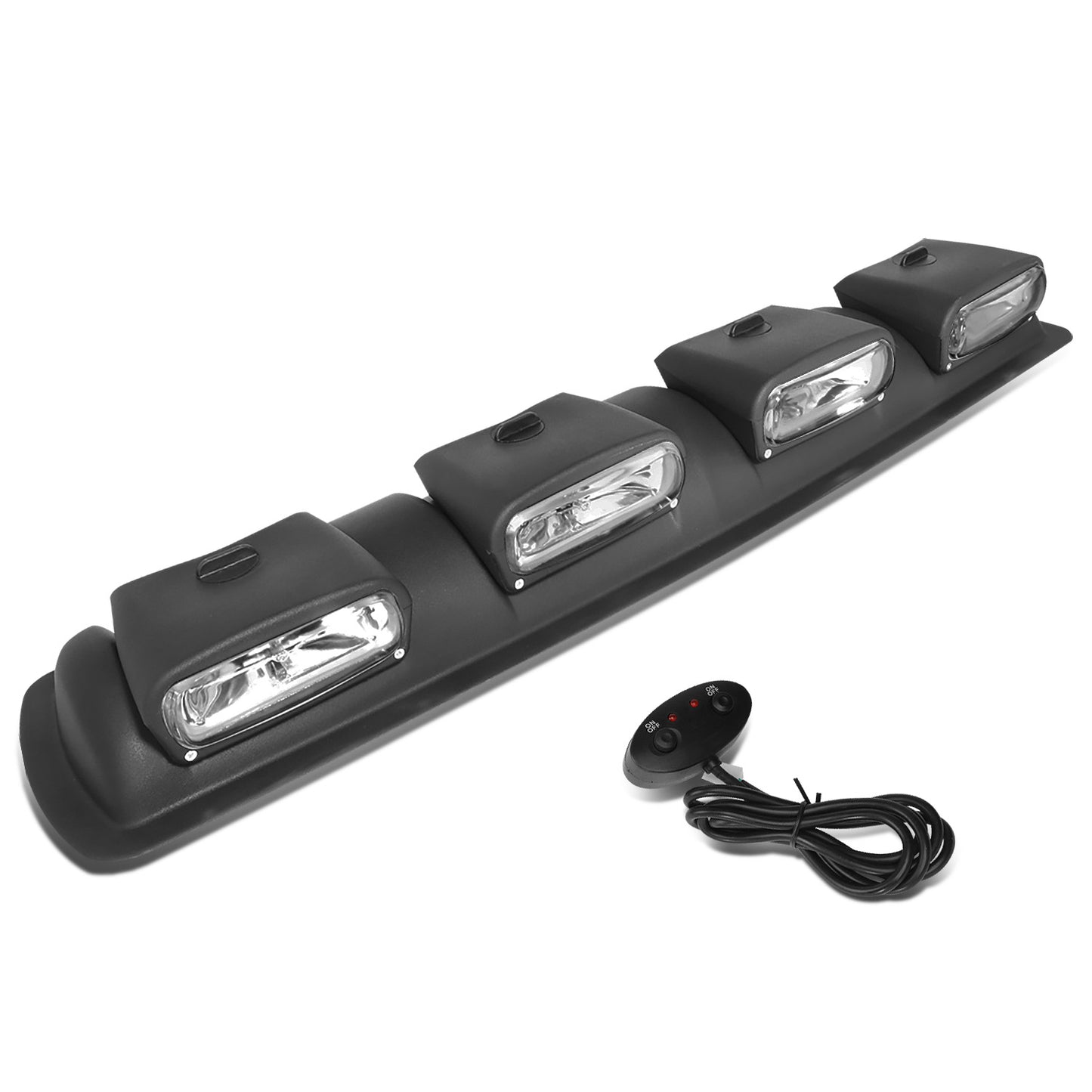FAROS DE NIEBLA ROOF MOUNTED - 38" X 9" X 4" - UNIVERSAL - H3 BULB - WITH SWITCH, WIRING - CLEAR