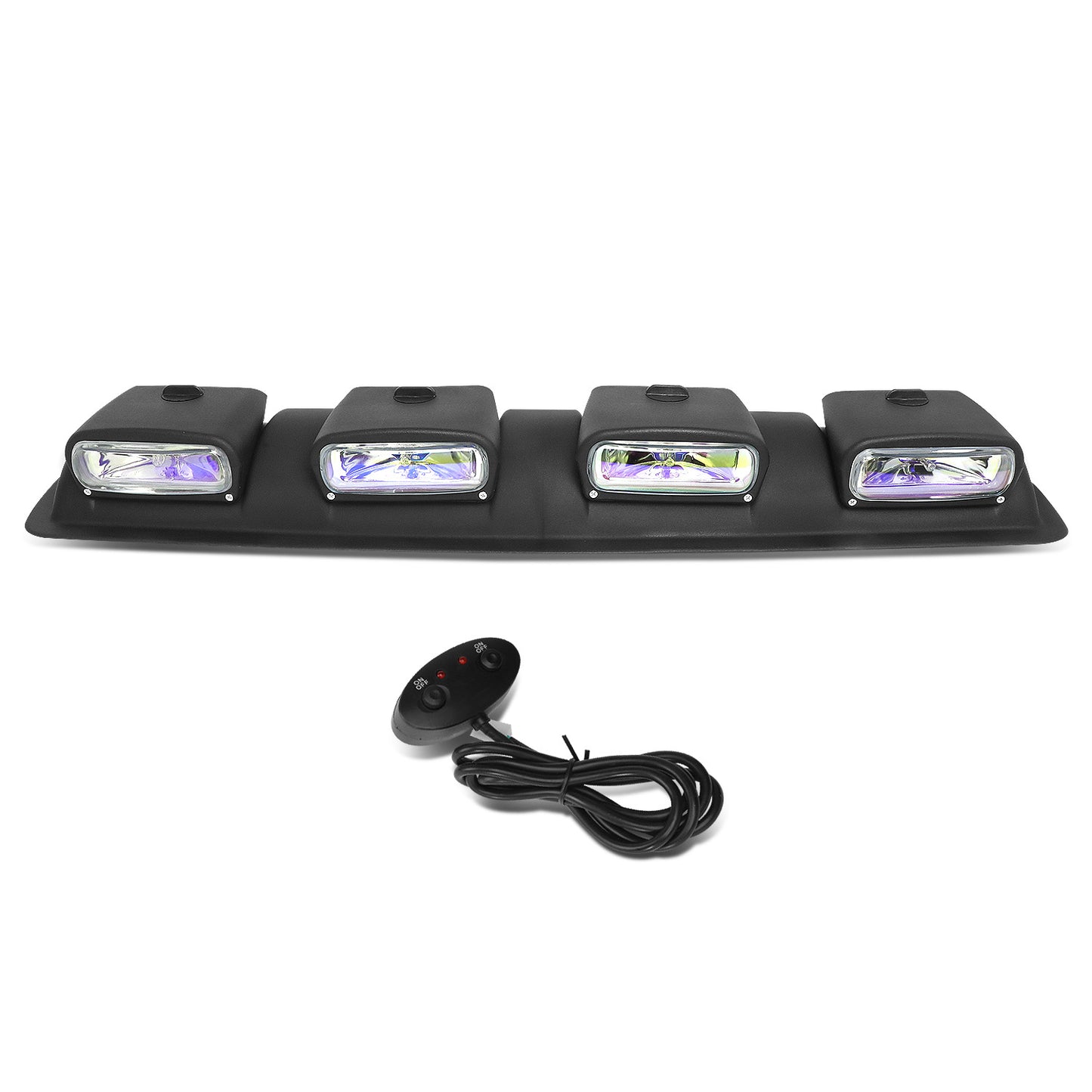 FAROS DE NIEBLA ROOF MOUNTED - 38" X 9" X 4" - UNIVERSAL - H3 BULB - WITH SWITCH, WIRING - NEO CHROME