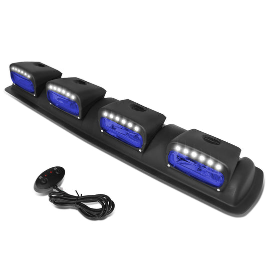 FAROS DE NIEBLA ROOF MOUNTED - 38" X 9" X 4" - UNIVERSAL - H3 BULB - 24PCS LED - WITH SWITCH, WIRING - BLUE