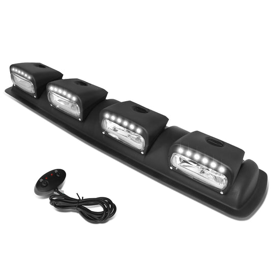 FAROS DE NIEBLA ROOF MOUNTED - 38" X 9" X 4" - UNIVERSAL - H3 BULB - 24PCS LED - WITH SWITCH, WIRING - CLEAR