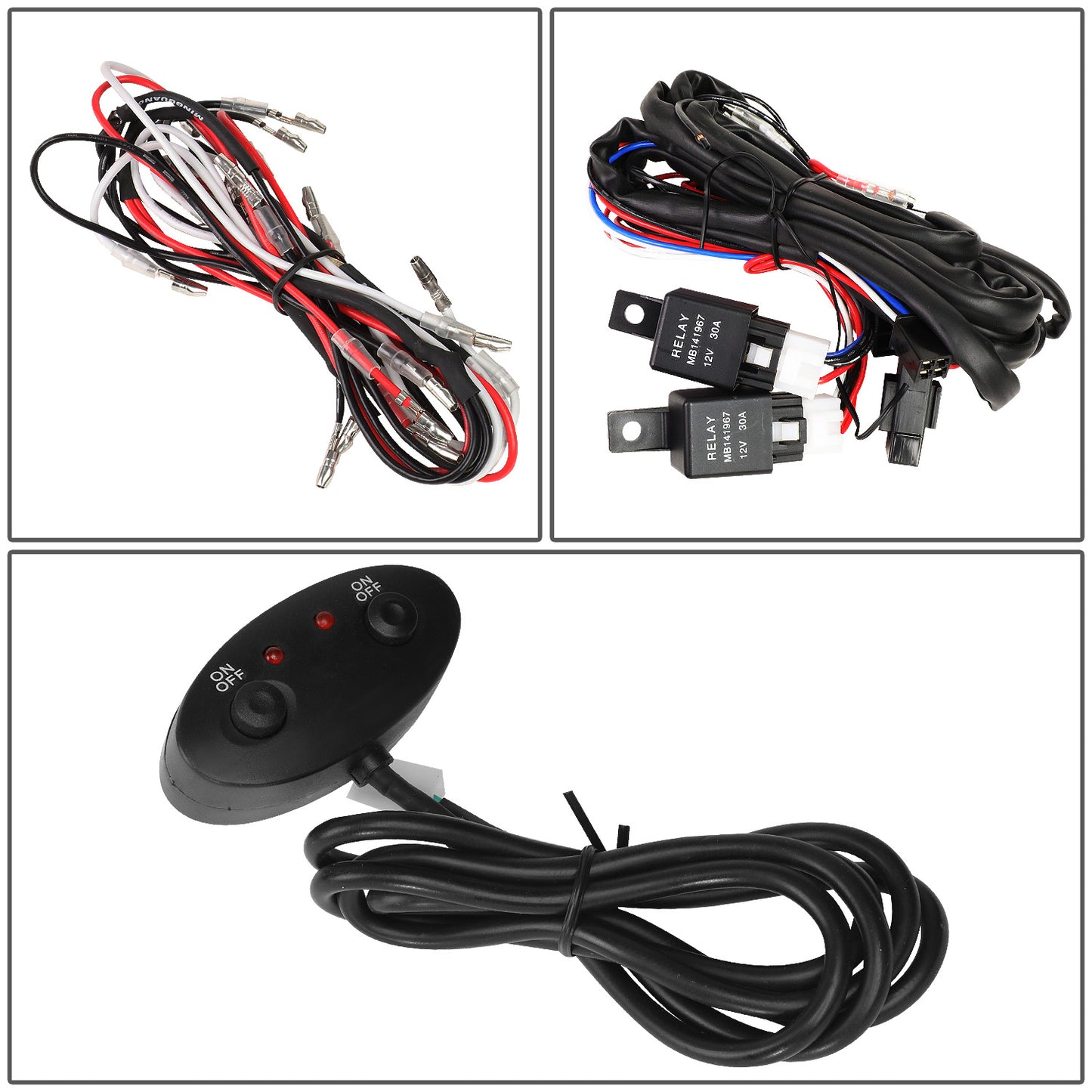 FAROS DE NIEBLA ROOF MOUNTED - 38" X 9" X 4" - UNIVERSAL - H3 BULB - 24PCS LED - WITH SWITCH, WIRING - CLEAR