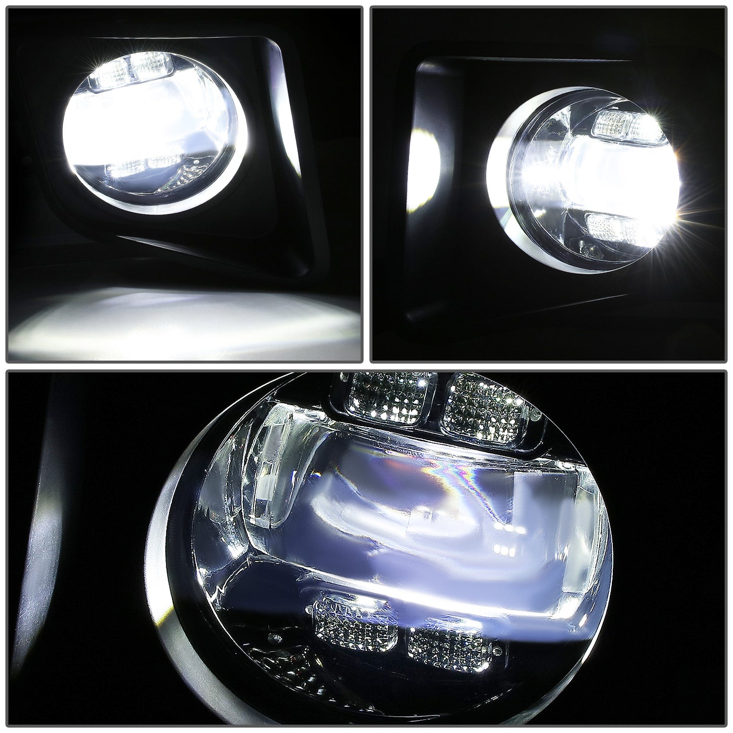 FAROS DE NIEBLA 14-21 TOYOTA TUNDRA - LED PROJECTOR - WITH SWITCH AND BEZEL - CHROME / CLEAR