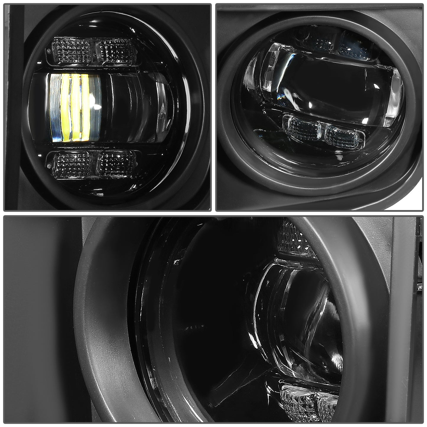 FAROS DE NIEBLA 14-21 TOYOTA TUNDRA - LED PROJECTOR - WITH SWITCH AND BEZEL - CHROME / CLEAR