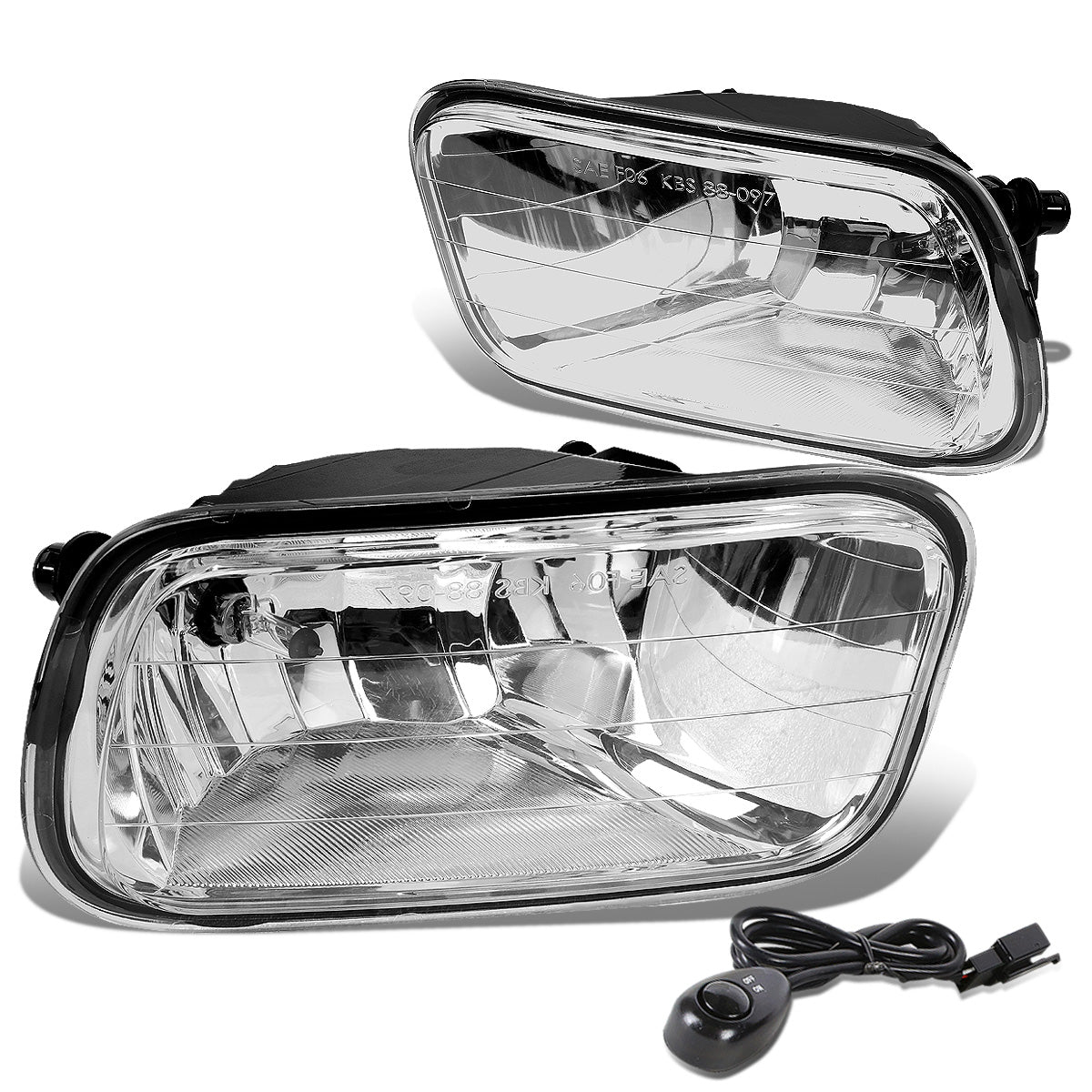 FAROS DE NIEBLA 11-12 RAM 1500, 2500, 3500 / 2010 DODGE RAM 2500, 3500 / 09-10 DODGE RAM 1500 - WITH SWITCH - H10 BULB - CHROME / CLEAR