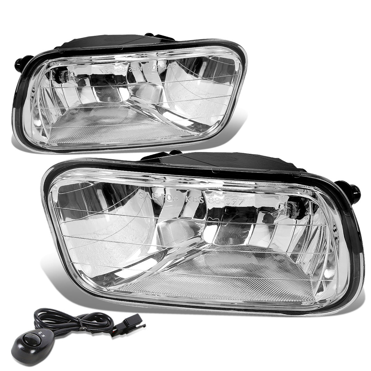 FAROS DE NIEBLA 11-12 RAM 1500, 2500, 3500 / 2010 DODGE RAM 2500, 3500 / 09-10 DODGE RAM 1500 - WITH SWITCH - H10 BULB - CHROME / CLEAR