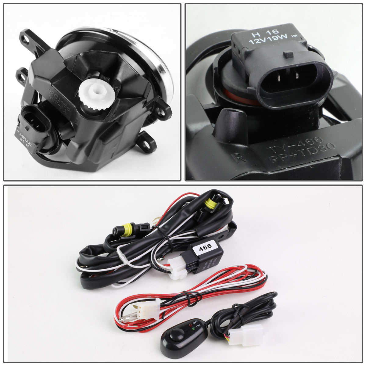 FAROS DE NIEBLA 15-16 TOYOTA RAV4 / 14-15 4RUNNER, LEXUS CT200H, GS350, IS250, IS350, RX350, RX450H / 14-16 COROLLA / 13-15 LEXUS ES300H / 14-18 HIGHLANDER / 12-15 PRIUS / 12-14 PRIUS C / 15-18 TACOMA / 13-16 TUNDRA - WITH SWITCH - H16 BULB - CHROME /
