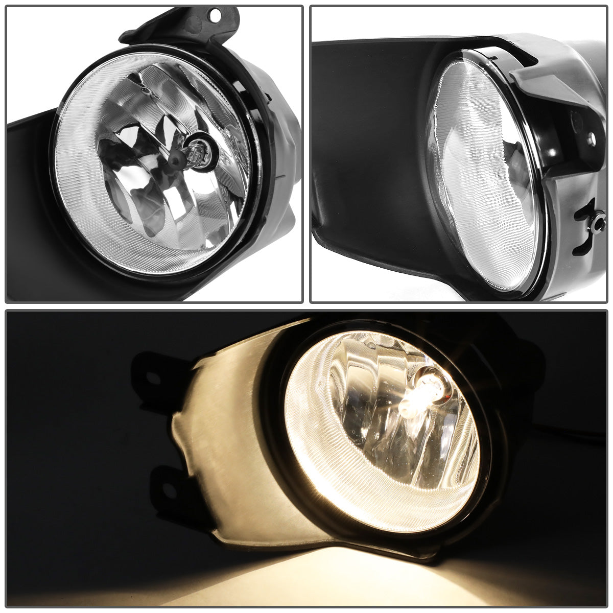 FAROS DE NIEBLA 08-17 TOYOTA SEQUOIA - WITH SWITCH - H10 BULB - CHROME / CLEAR