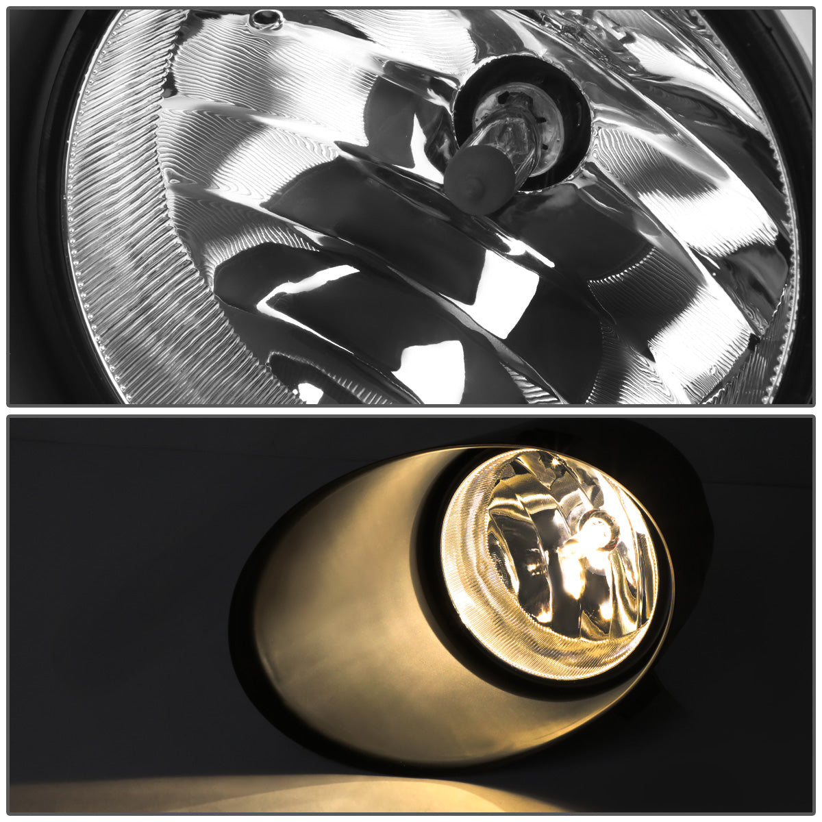 FAROS DE NIEBLA 07-13 TOYOTA TUNDRA / 07-11 SEQUOIA - WITH SWITCH - H10 BULB - CHROME / CLEAR
