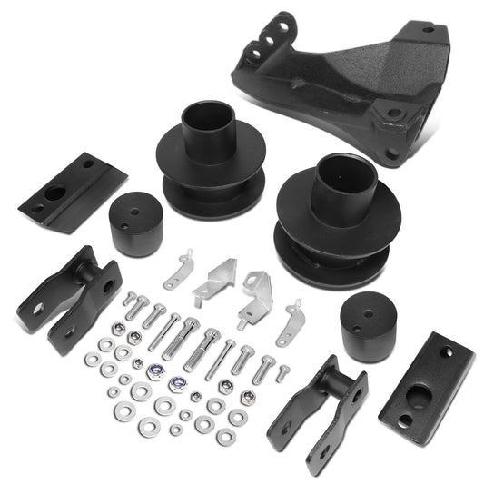KIT ELEVACION 11-20 FORD F-250 SUPER DUTY / 11-20 FORD F-350 SUPER DUTY - FITS 4WD MODELS ONLY - REALIGNMENT OF STEERING WHEEL REQUIRED AFTER INSTALL - LEVELS OUT MODELS WITH 3" REAR BLOCK - FRONT - 2.5" LIFT - UPPER SPRING MOUNT / TRACK BAR KIT
