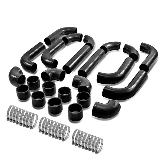 TUBERIA INTERCOOLER UNIVERSAL INTERCOOLER PIPING - ALUMINUM - 2.50" - 14PC - PIPES / HOSES / CLAMPS - BLACK - T-2 - J14-3