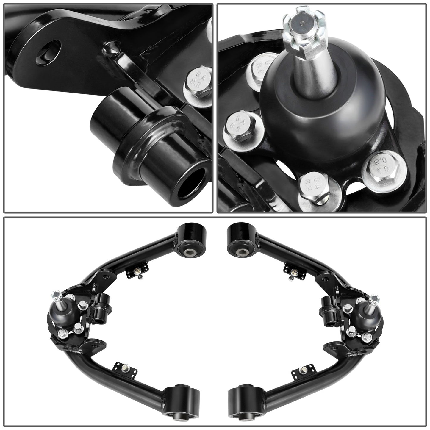 HORQUILLAS 99-06 SILVERADO SIERRA 1500 DUAL SHOCK MOUNT FRONT UPPER CONTROL ARM 2-4" LIFT, BLACK+BLACK