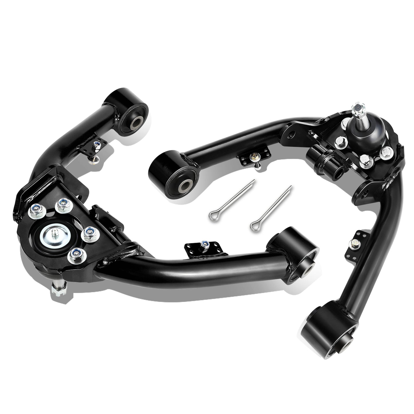 HORQUILLAS 99-06 SILVERADO SIERRA 1500 DUAL SHOCK MOUNT FRONT UPPER CONTROL ARM 2-4" LIFT, BLACK+BLACK