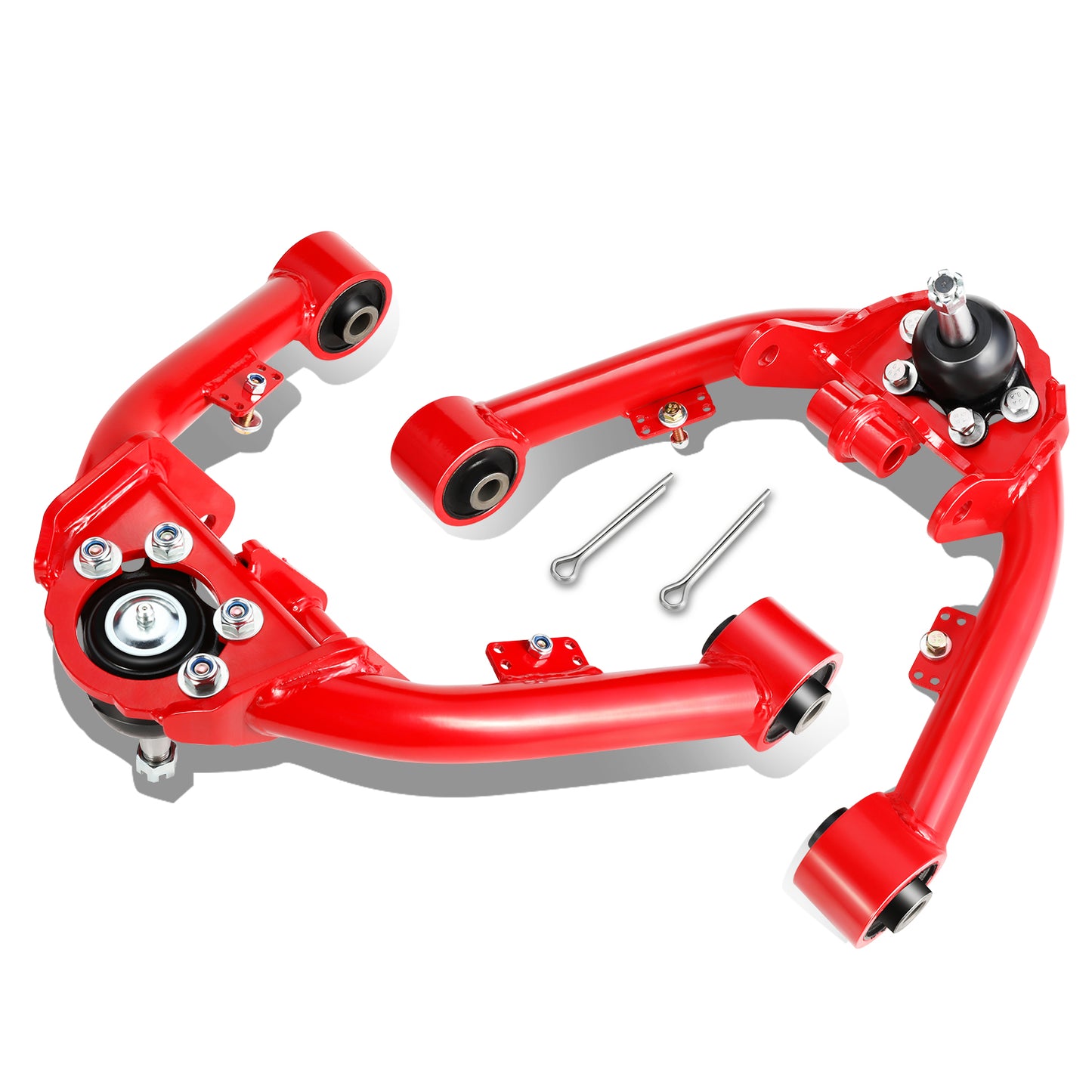 HORQUILLAS 99-06 SILVERADO SIERRA 1500 DUAL SHOCK MOUNT FRONT UPPER CONTROL ARM 2-4" LIFT, RED+BLACK